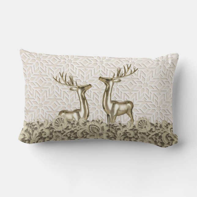 Scandi Deer Throw Pillow Lendenkissen (Rückseite)