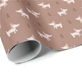 Scandi Dog & Christmas Trees Wrapping Paper Roll Geschenkpapier (Rolleneckpunkt)