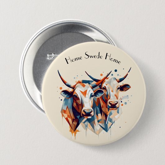 Scandi Farmhouse Rind, Brauch Button (Vorne & Hinten)