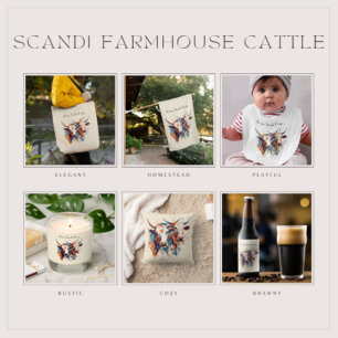 Scandi Farmhouse Rind, Brauch Duschvorhang