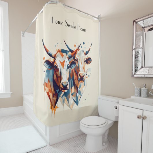 Scandi Farmhouse Rind, Brauch Duschvorhang (Beispiel)