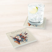 Scandi Farmhouse Rind, Brauch Glasuntersetzer (Schrägansicht)