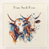 Scandi Farmhouse Rind, Brauch Glasuntersetzer (Vorderseite)