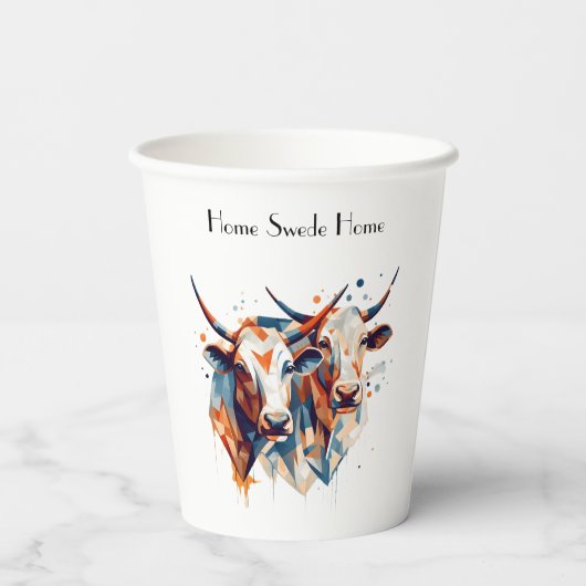Scandi Farmhouse Rind, Brauch Pappbecher (Rückseite)