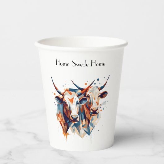 Scandi Farmhouse Rind, Brauch Pappbecher (Vorderseite)