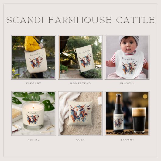 Scandi Farmhouse Rind, Brauch Poster