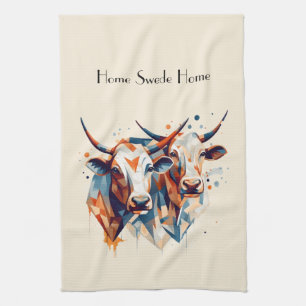 Scandi Farmhouse Rindvieh, individuell Geschirrtuch