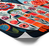 Scandi Folk Cats Poster (Ecke)