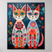 Scandi Folk Cats Poster (Vorne)