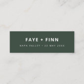 Scandi Green Gastgeschenk Hochzeit Mini Lesezeiche Mini Visitenkarte (Vorderseite)