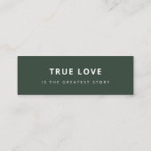 Scandi Green Gastgeschenk Hochzeit Mini Lesezeiche Mini Visitenkarte (Rückseite)