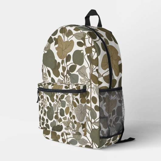 Scandi Leaf Flow Bedruckter Rucksack (Rückseitige Ecke Rechts)