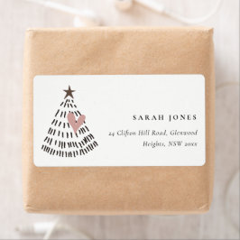 Scandi Minimal Blush Heart Christmas Tree Address