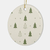 Scandi Minimalist Trees Pattern Christmas Decor Keramik Ornament (Links)