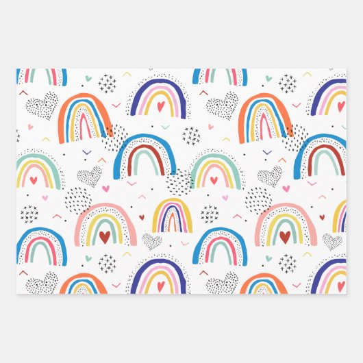 Scandi Rainbow Wrapping Paper Set Geschenkpapier Set (Vorderseite)