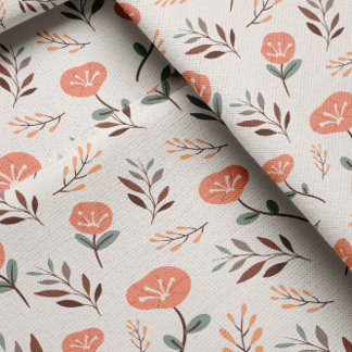 Scandi Red Poppies Fabric Stoff