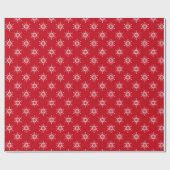 Scandi Red White Snowflake Geschenkpapier (Flach)