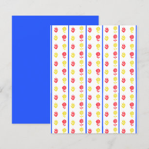 Scandi Red Yellow Blume Blue Strip Scrapbook
