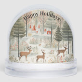 Scandi Reindeers Forest Snow Scene Schneekugeln (Vorderseite)