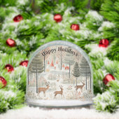 Scandi Reindeers Forest Snow Scene Schneekugeln (Weihnachten)