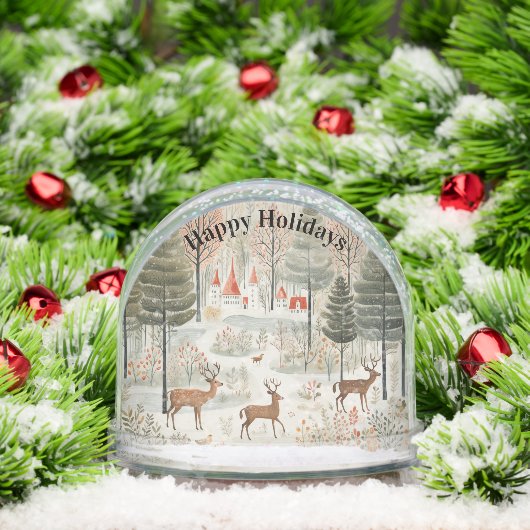 Scandi Reindeers Forest Snow Scene Schneekugeln (Weihnachten)