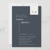 SCANDI SCHWARZ-WEISS MONOGRAM BRAUTPARTY INVITE DANKESKARTE (Vorderseite)