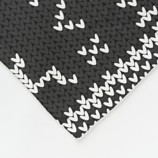 Scandi schwarzes und graues Ren-norwegisches Fleecedecke (Ecke)