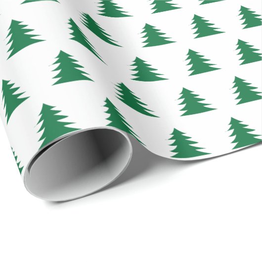 Scandi Style dunkle Kelly Grün Weihnachtsbaum Geschenkpapier (Rolleneckpunkt)