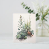 Scandi Succules - Digitales Wasserfarbenposter Postkarte (Stehend Vorderseite)