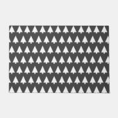 Scandi Tree Muster | Minimalistisch Schwarz/Weiß Fußmatte (Vorderseite)