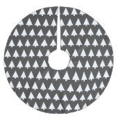 Scandi Tree Muster | Minimalistisch Schwarz/Weiß Polyester Weihnachtsbaumdecke (Vorderseite)