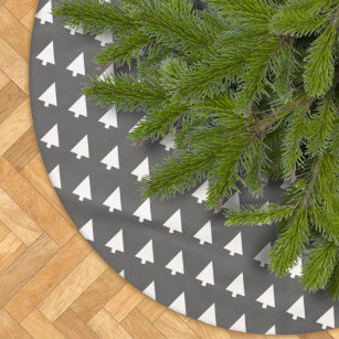 Scandi Tree Muster   Minimalistisch Schwarz/Weiß Polyester Weihnachtsbaumdecke