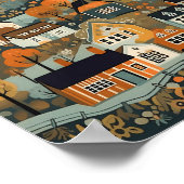 Scandi Village at Fall Art Poster (Ecke)