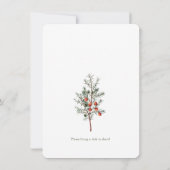 Scandi Weihnachts-Party Vintage Vegetation Einladung (Rückseite)