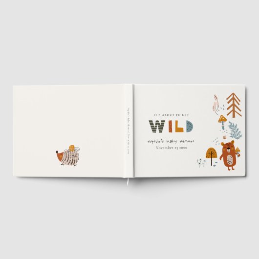 Scandi Wild Tropical Woodland Animals Baby Dusche Gästebuch (Voll)