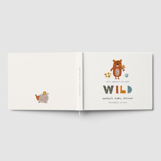Scandi Wild Tropical Woodland Animals Baby Dusche Gästebuch (Voll)