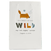 Scandi Wild Tropical Woodland Animals Baby Dusche Mittlere Geschenktüte (Vorderseite)