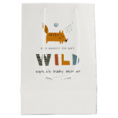 Scandi Wild Tropical Woodland Animals Baby Dusche Mittlere Geschenktüte (Rückseite)