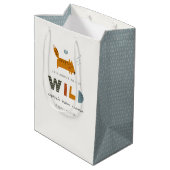 Scandi Wild Tropical Woodland Animals Baby Dusche Mittlere Geschenktüte (Rückseite Schrägansicht)