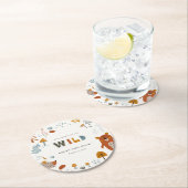 Scandi Wild Tropical Woodland Animals Baby Dusche Runder Pappuntersetzer (Vor Ort)