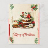 Scandi Winter Foliage Wasserfarbe Frohe Weihnachte Postkarte (Vorderseite)