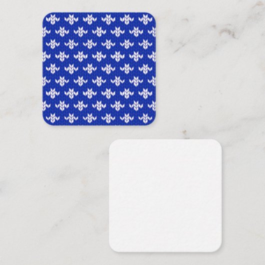 SCANDIA BLAUE STRICK 2,5" Square Flat Note Card Mitteilungskarte (Vorne/Hinten)