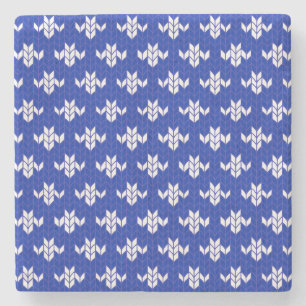 SCANDIA BLAUE STRICK Marmorstein Untersetzer