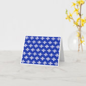 SCANDIA BLAUE STRICK Note Card / Horizontal Karte (Gelbe Blume)