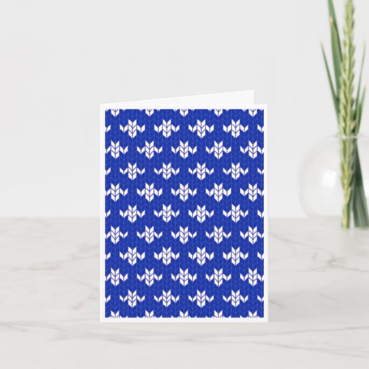 SCANDIA BLAUE STRICK Note Card / Vertikal Karte (Vorderseite)