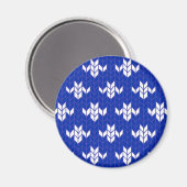 SCANDIA BLAUE STRICK Round Magnet (Vorderseite/Rückseite)