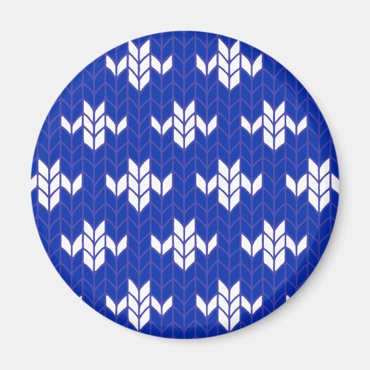 SCANDIA BLAUE STRICK Round Magnet (Vorne)