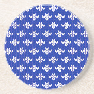 SCANDIA BLAUE STRICK Runder Sandstein Untersetzer