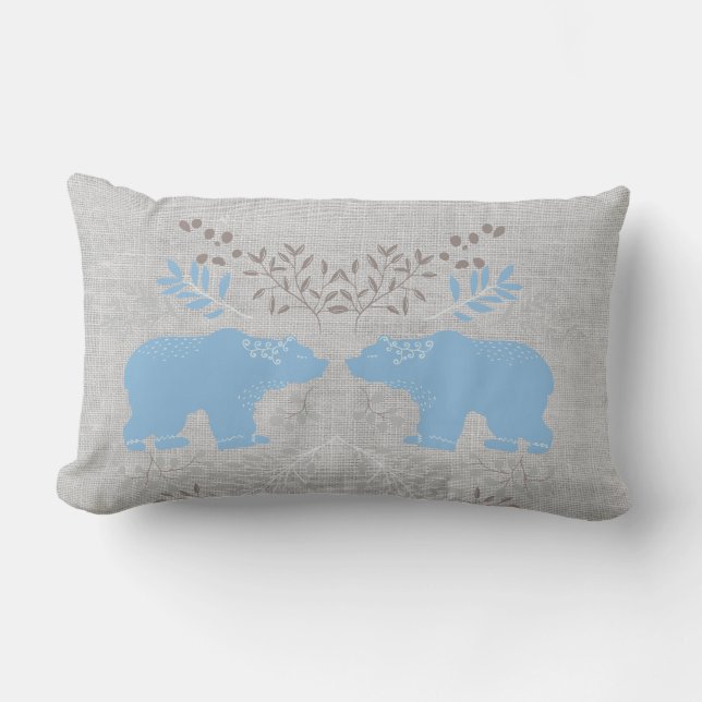Scandia Blue Bears Lendenkissen (Vorderseite)