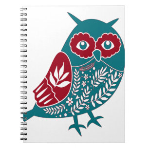Scandia Christmas Owl Engel Blue and Red Scandia Notizblock
